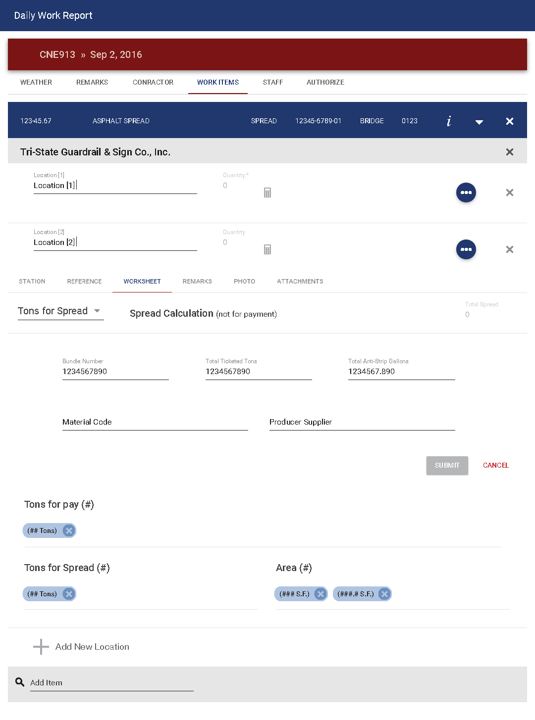 DWR Asphalt Spread Worksheet
